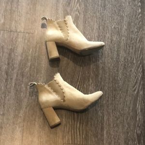 Chloe Scalloped Suede Booties